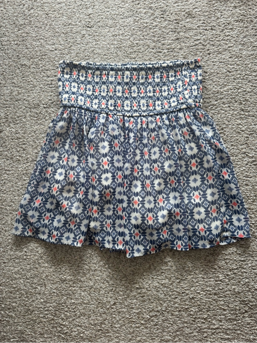 Hollister Blue Smocked Skirt XS | Boho Summer Mini Skirt